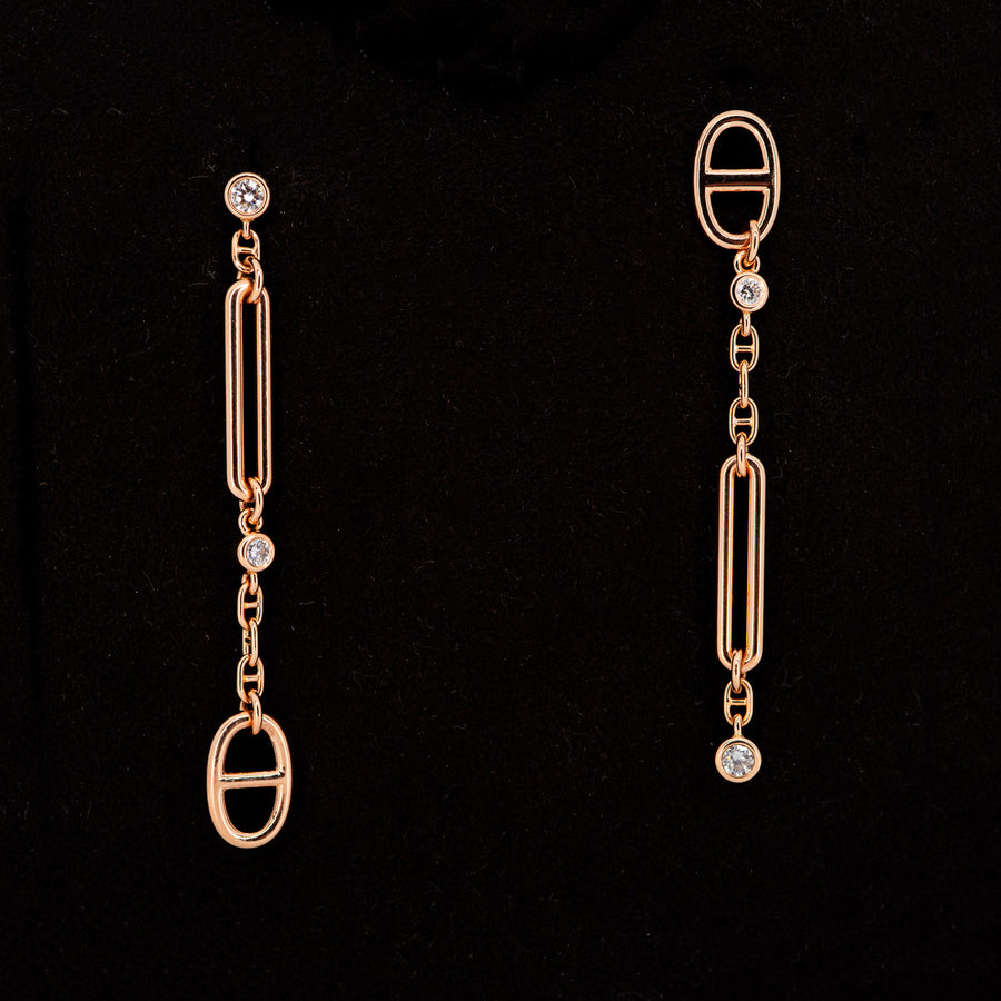 ต่างหู Hermes Chaine d'ancre Chaos ต่างหู 18K Rose Gold (Used) #vrhe 0953