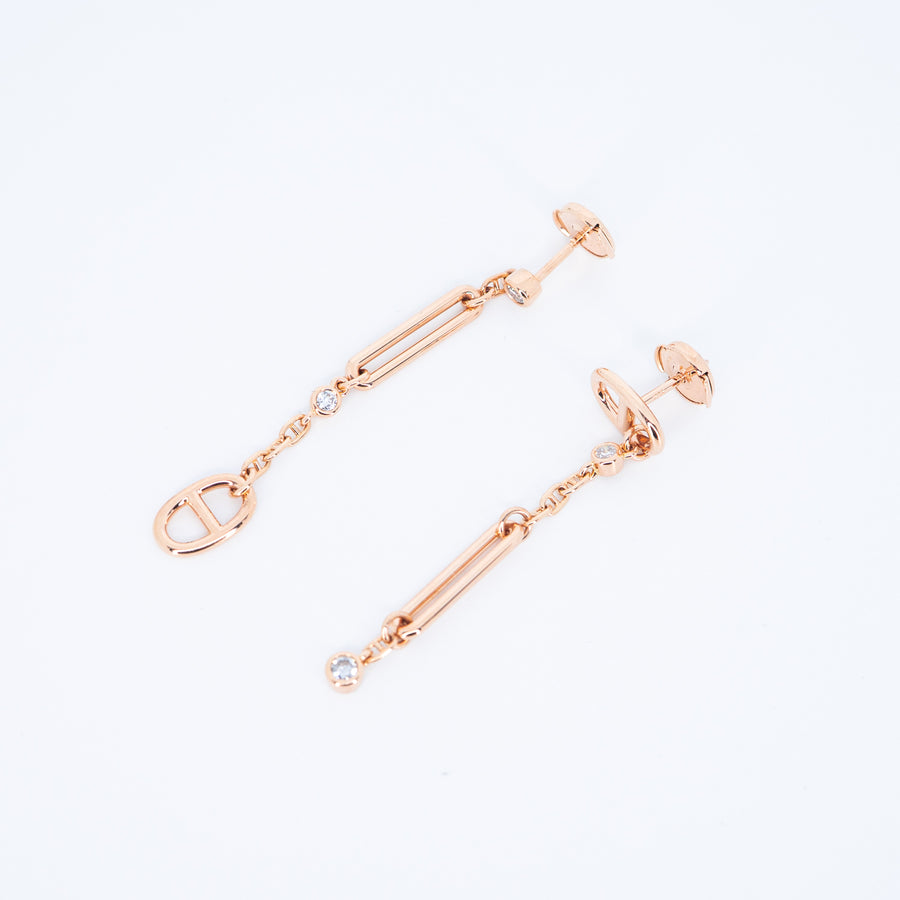 ต่างหู Hermes Chaine d'ancre Chaos ต่างหู 18K Rose Gold (Used) #vrhe 0953