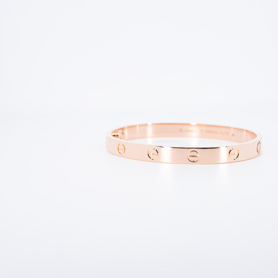 เครื่องประดับ Cartier Love Bracelet 18K Rose Gold Size 17# (Used) #vrca 0965