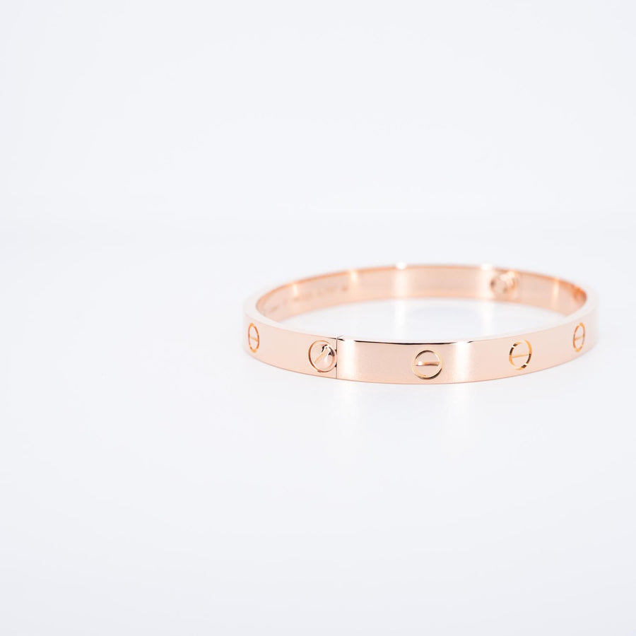 เครื่องประดับ Cartier Love Bracelet 18K Rose Gold Size 17# (Used) #vrca 0965