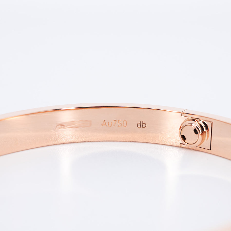 เครื่องประดับ Cartier Love Bracelet 18K Rose Gold Size 17# (Used) #vrca 0965