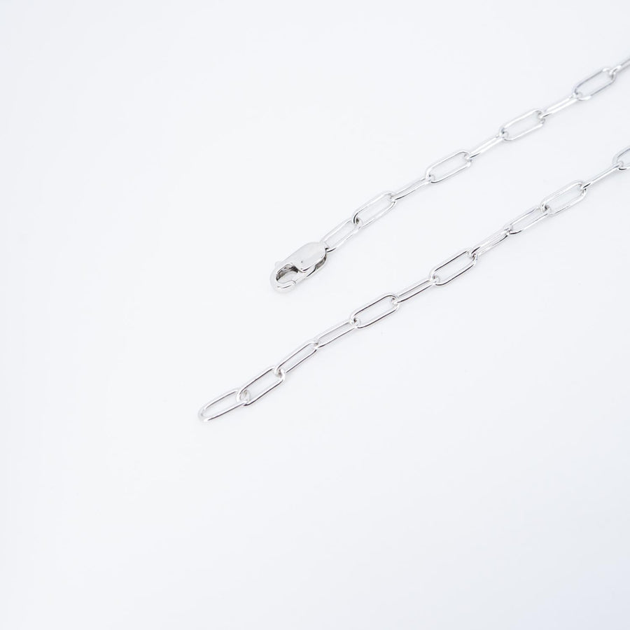สร้อยและจี้ Tiffany &amp; Co. Tiffany Lock with Diamonds, Medium Model 18K White Gold Size 45cm.# (Used) #vrti 0960