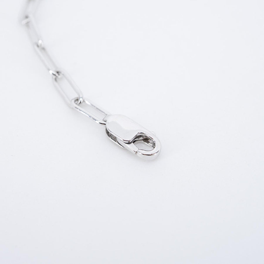 สร้อยและจี้ Tiffany &amp; Co. Tiffany Lock with Diamonds, Medium Model 18K White Gold Size 45cm.# (Used) #vrti 0960