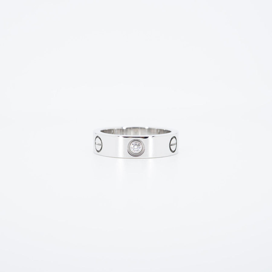 แหวน Cartier Love 3Diamonds Ring 18K White Gold Size 57# (Used) #vrcar 7422