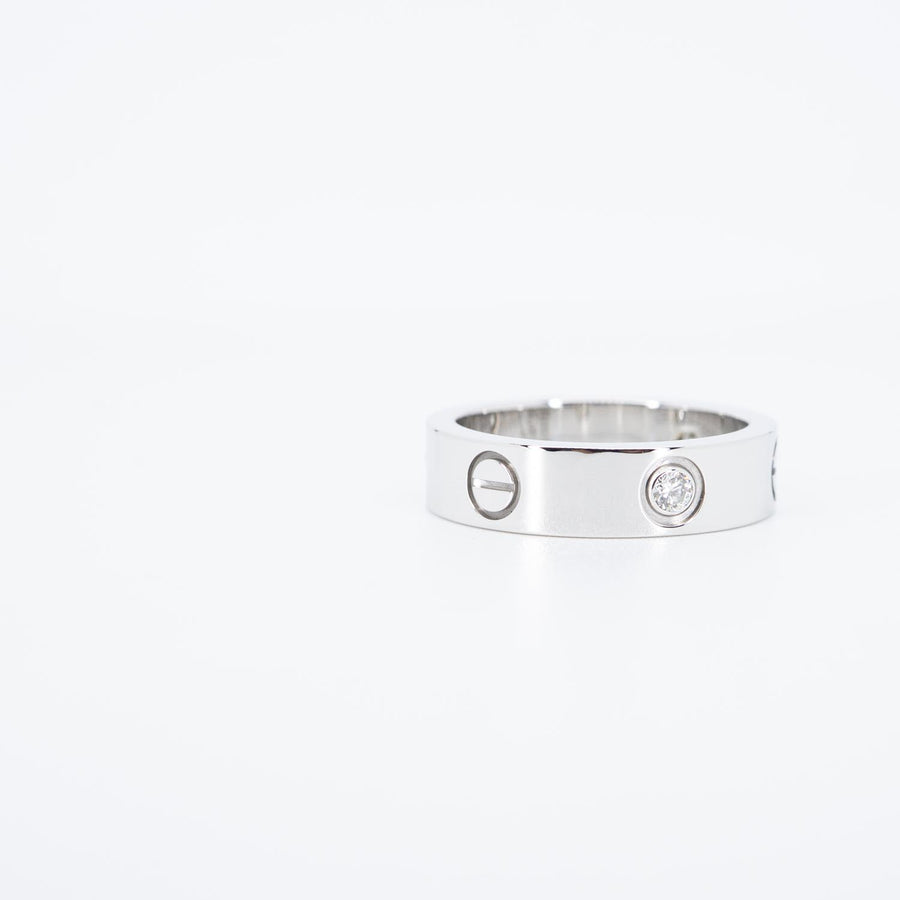 แหวน Cartier Love 3Diamonds Ring 18K White Gold Size 57# (Used) #vrcar 7422