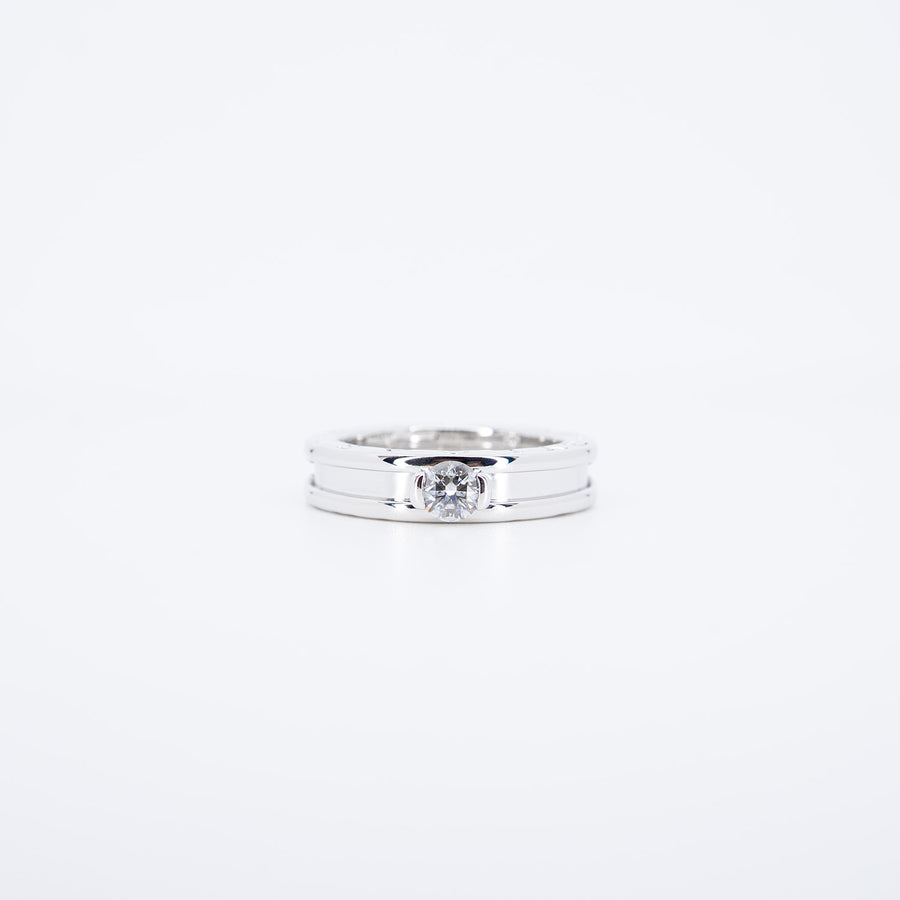 แหวน Bvlgari B.zero1 1band Solitaire Ring 0.30ct F VVS1 18K White Gold Size 53# (Used) #vrbvrimt 7440
