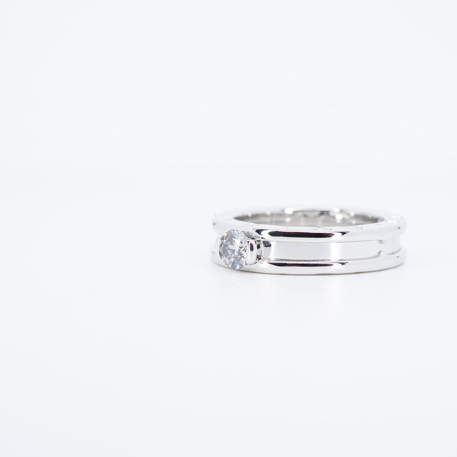 แหวน Bvlgari B.zero1 1band Solitaire Ring 0.30ct F VVS1 18K White Gold Size 53# (Used) #vrbvrimt 7440