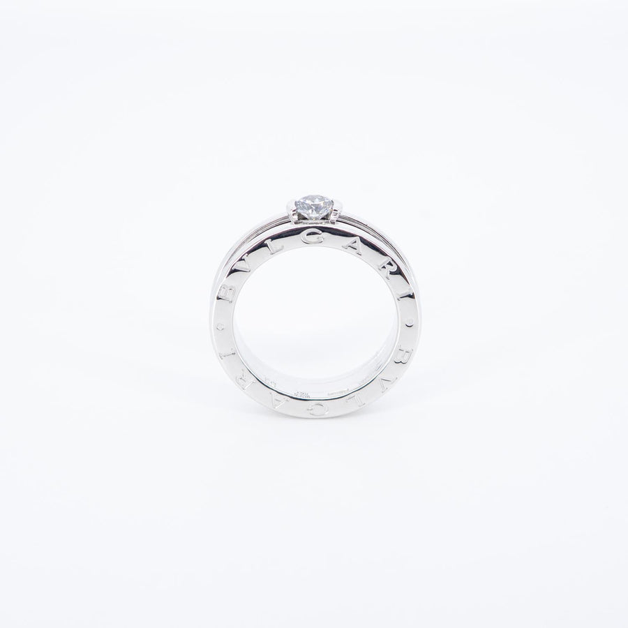 แหวน Bvlgari B.zero1 1band Solitaire Ring 0.30ct F VVS1 18K White Gold Size 53# (Used) #vrbvrimt 7440