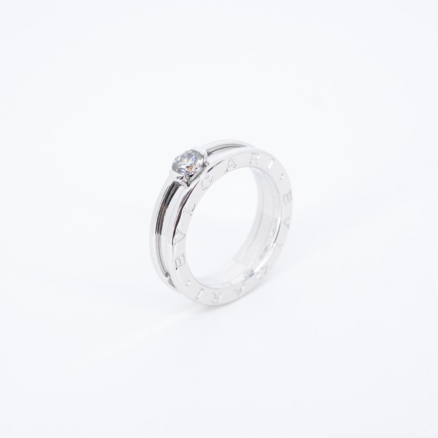 แหวน Bvlgari B.zero1 1band Solitaire Ring 0.30ct F VVS1 18K White Gold Size 53# (Used) #vrbvrimt 7440