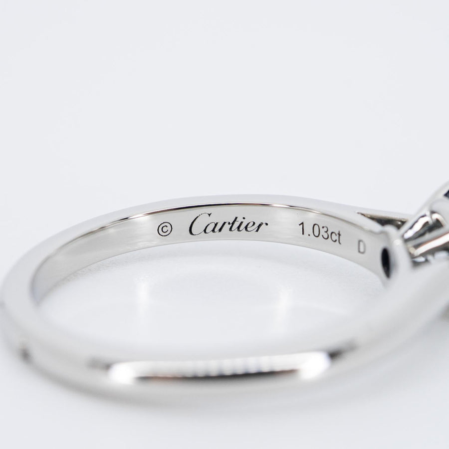 vrcar 7456 24/09/25 Cartier 1895 solitaire, เพชรเหลี่ยมเกสร 1.03 1.03ct G VVS1 pt950 2017 55 #T3