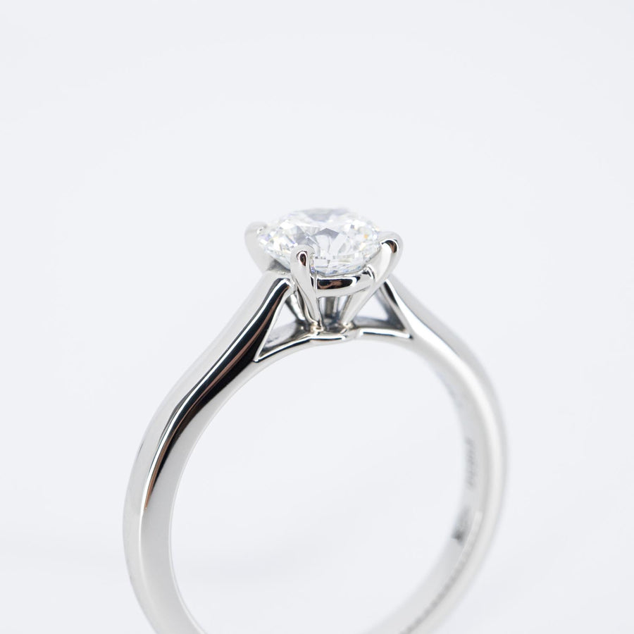 vrcar 7456 24/09/25 Cartier 1895 solitaire, เพชรเหลี่ยมเกสร 1.03 1.03ct G VVS1 pt950 2017 55 #T3