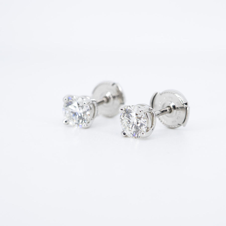 vrtieHIT 7457 24/09/25 Tiffany &amp; Co. Tiffany Solitaire ต่างหูเพชรในแพลทินัม 0.73 และ 0.73 กะรัต H VS1 pt950 2025 กล่องและการ์ด #T1