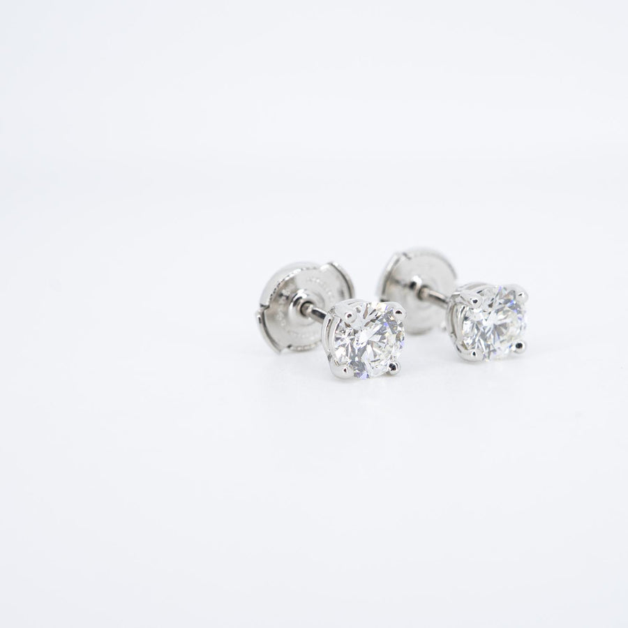 vrtieHIT 7457 24/09/25 Tiffany &amp; Co. Tiffany Solitaire ต่างหูเพชรในแพลทินัม 0.73 และ 0.73 กะรัต H VS1 pt950 2025 กล่องและการ์ด #T1