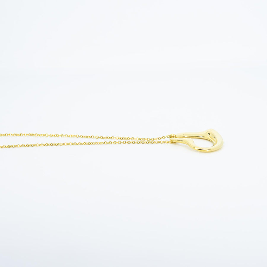 vrtinlim 7427 Tiffany &amp; Co. Elsa Peretti Open Heart pendent and Necklace yg ชนกล่อง 40.5cm. #T4