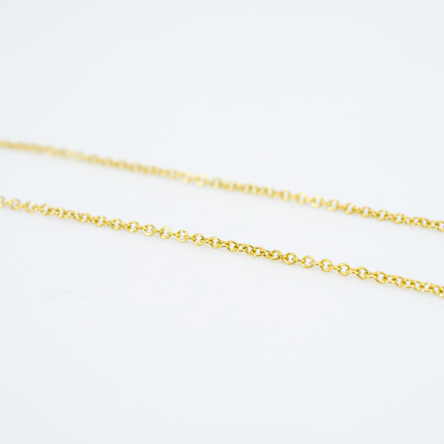 vrtinlim 7427 Tiffany &amp; Co. Elsa Peretti Open Heart pendent and Necklace yg ชนกล่อง 40.5cm. #T4