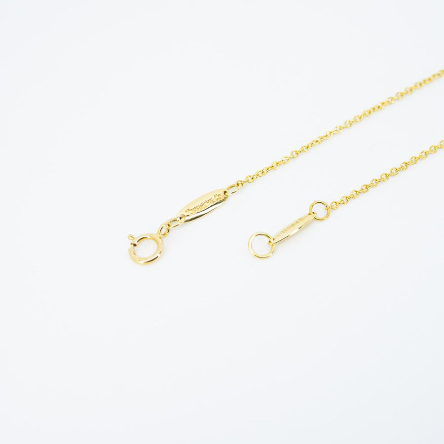 vrtinlim 7427 Tiffany &amp; Co. Elsa Peretti Open Heart pendent and Necklace yg ชนกล่อง 40.5cm. #T4