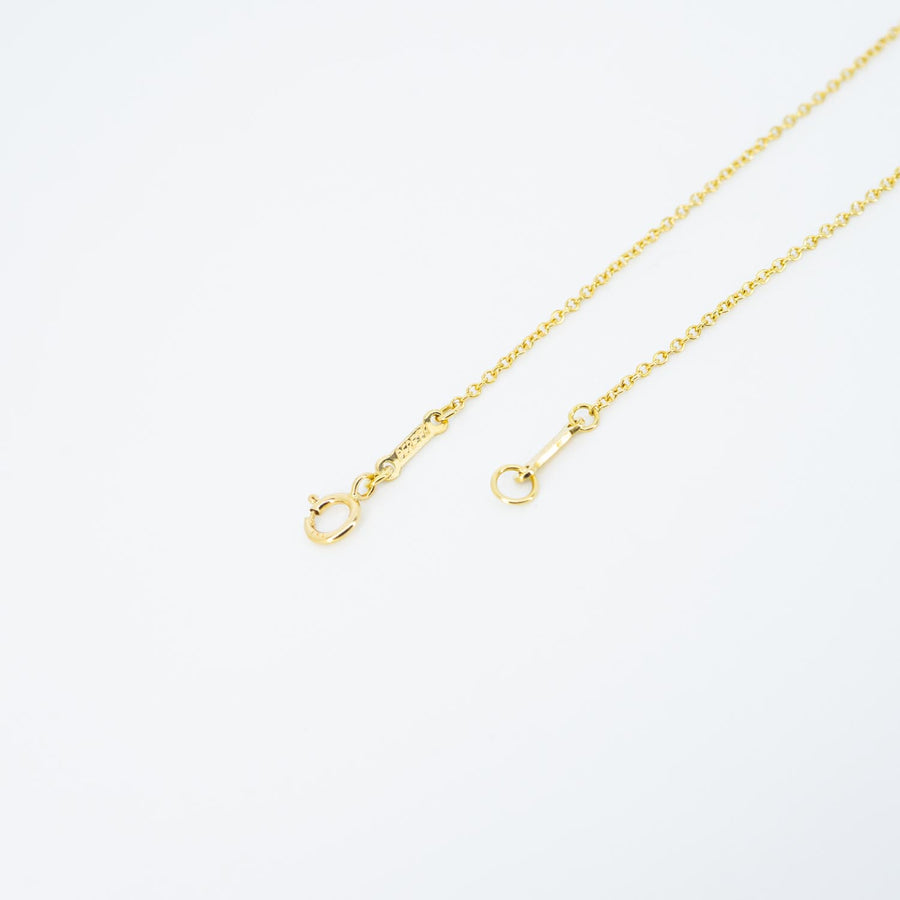 vrtinlim 7428 Tiffany &amp; Co. Elsa Peretti Open Heart pendent with Diamonds and Necklace yg ชนกล่อง 40.5cm. #T3