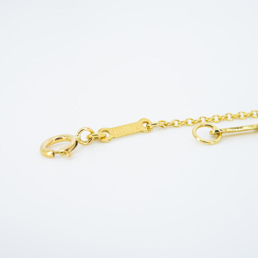 vrtinlim 7428 Tiffany &amp; Co. Elsa Peretti Open Heart pendent with Diamonds and Necklace yg ชนกล่อง 40.5cm. #T3