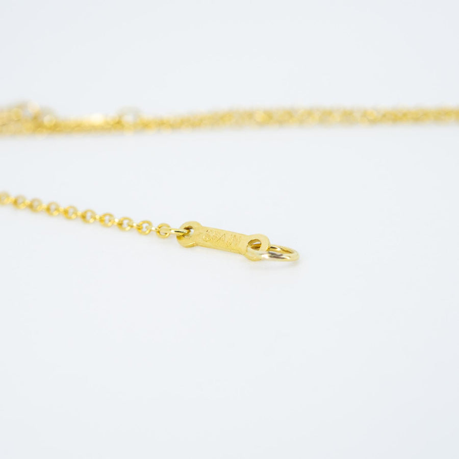 vrtinlim 7428 Tiffany &amp; Co. Elsa Peretti Open Heart pendent with Diamonds and Necklace yg ชนกล่อง 40.5cm. #T3
