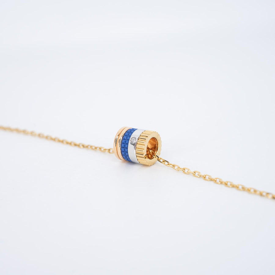 vrbonl 7424 Boucheron Quatre Blue Edition Mini Ring Pendant, Diamond 3color R94369 กล่องและการ์ด 37.5/42/45cm. #T3