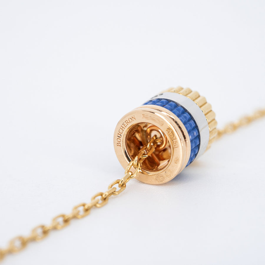 vrbonl 7424 Boucheron Quatre Blue Edition Mini Ring Pendant, Diamond 3color R94369 กล่องและการ์ด 37.5/42/45cm. #T3
