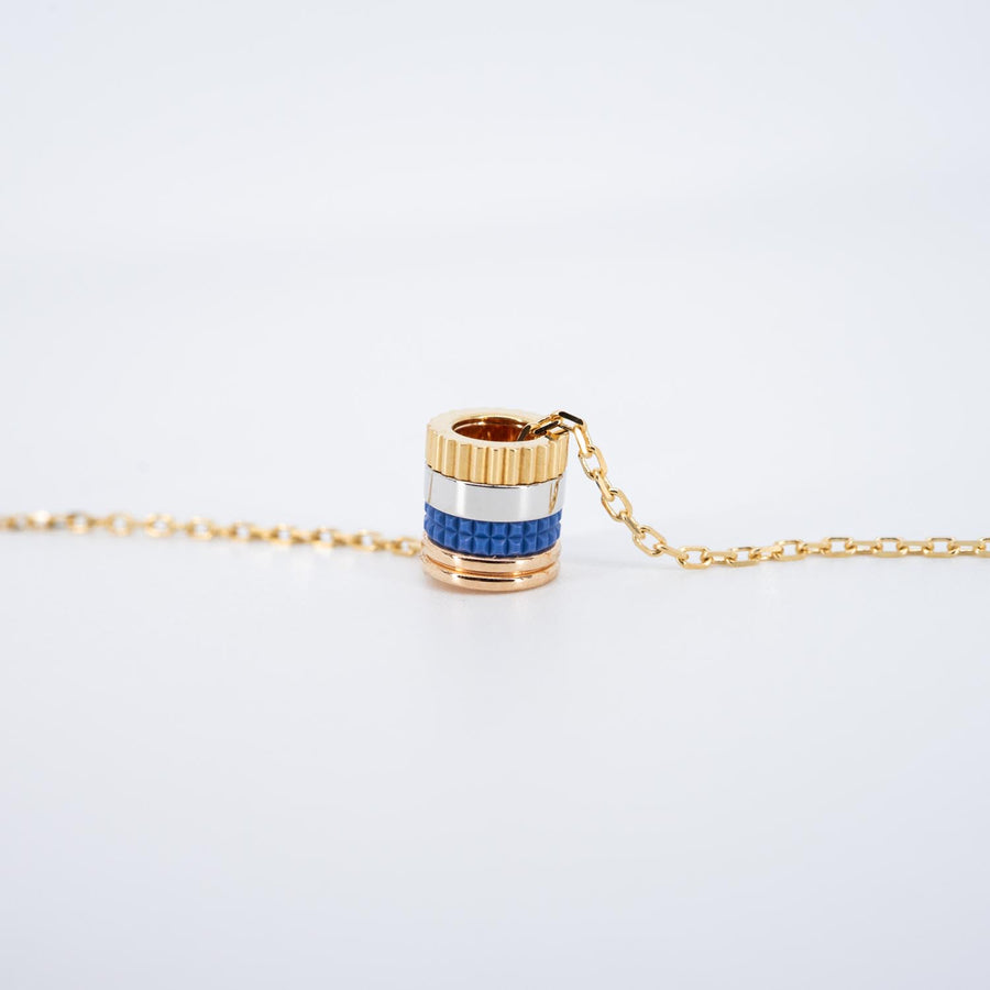 vrbonl 7424 Boucheron Quatre Blue Edition Mini Ring Pendant, Diamond 3color R94369 กล่องและการ์ด 37.5/42/45cm. #T3
