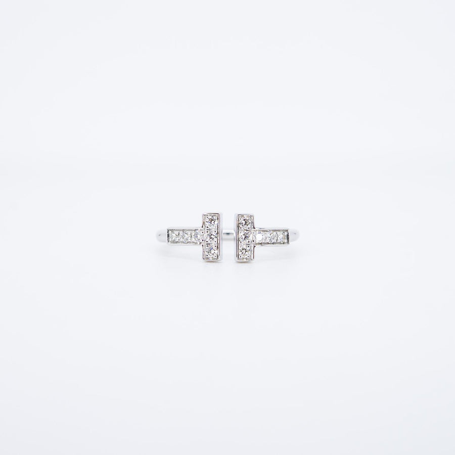 **ถือเค natsu **22/09/25 vrti 0970 Tanya Tiffany &amp; Co. Tiffany T diamond Wire Ring wg กล่อง 47 #T3