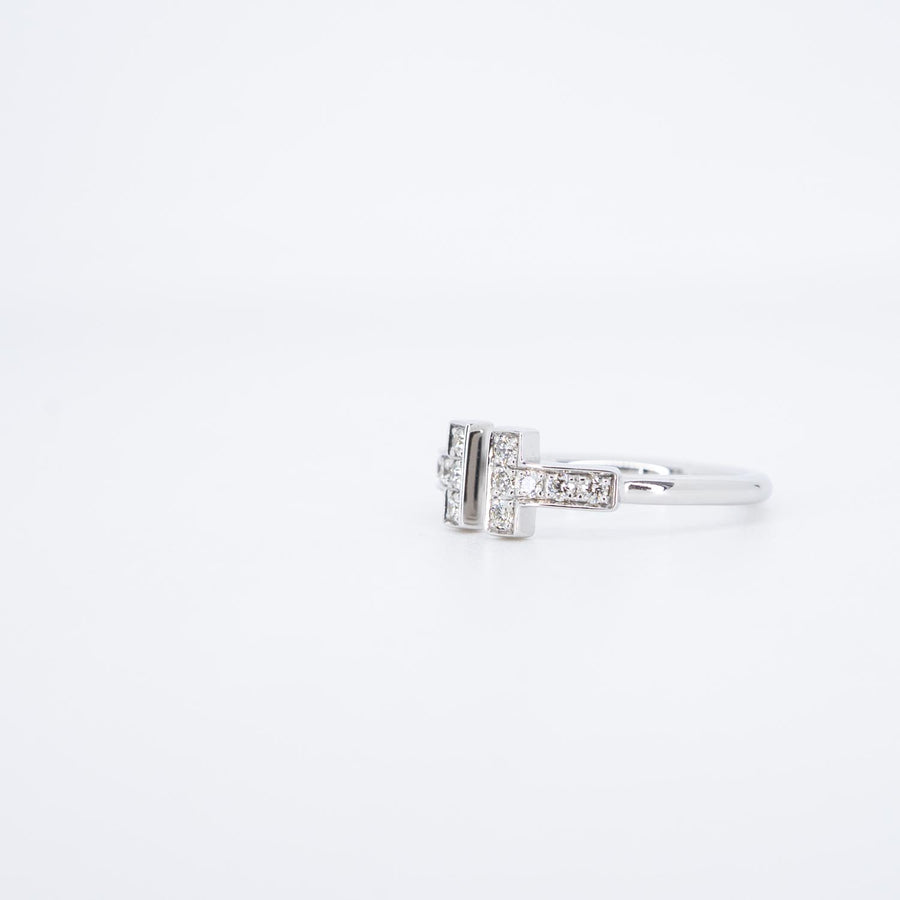 **ถือเค natsu **22/09/25 vrti 0970 Tanya Tiffany &amp; Co. Tiffany T diamond Wire Ring wg กล่อง 47 #T3