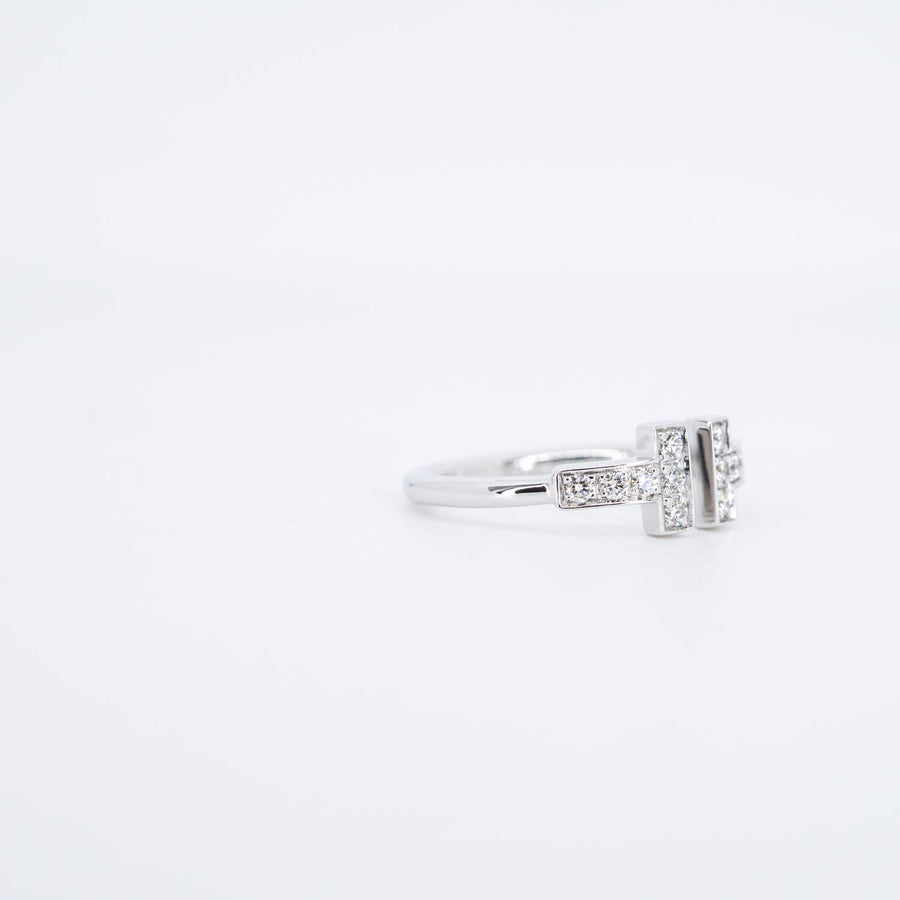 **ถือเค natsu **22/09/25 vrti 0970 Tanya Tiffany &amp; Co. Tiffany T diamond Wire Ring wg กล่อง 47 #T3