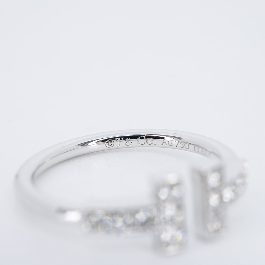 **ถือเค natsu **22/09/25 vrti 0970 Tanya Tiffany &amp; Co. Tiffany T diamond Wire Ring wg กล่อง 47 #T3