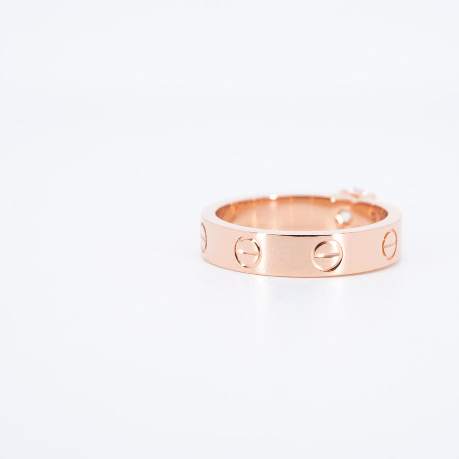 แหวน Cartier Love solitaire, 0.42 ct. D VVS1 brilliant-cut diamond 18K Rose Gold Size 50# (Used) #vrcarimt 7476