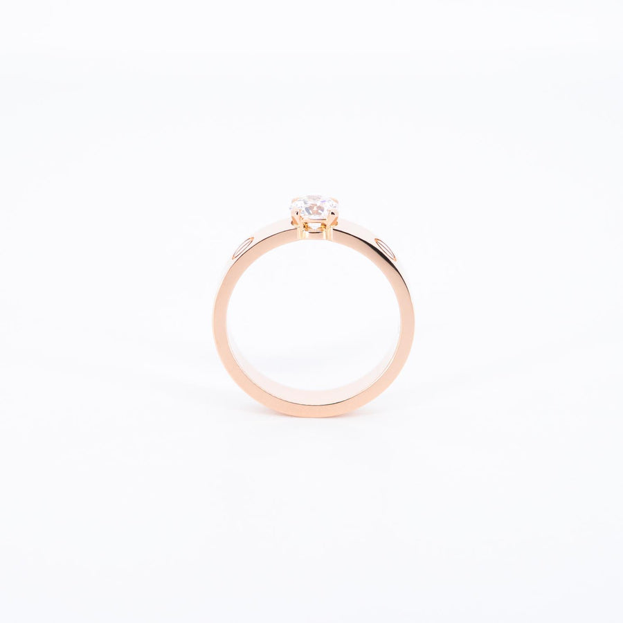 แหวน Cartier Love solitaire, 0.42 ct. D VVS1 brilliant-cut diamond 18K Rose Gold Size 50# (Used) #vrcarimt 7476