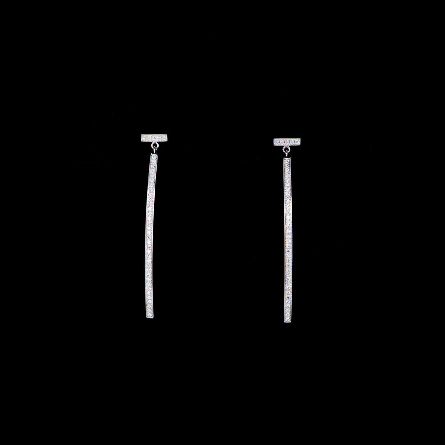 ต่างหู Tiffany & Co. Tiffany T Diamond Bar Earrings 18K White Gold (Used) #vrtieimt 7478