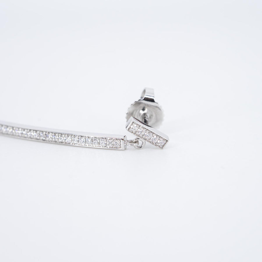 ต่างหู Tiffany & Co. Tiffany T Diamond Bar Earrings 18K White Gold (Used) #vrtieimt 7478