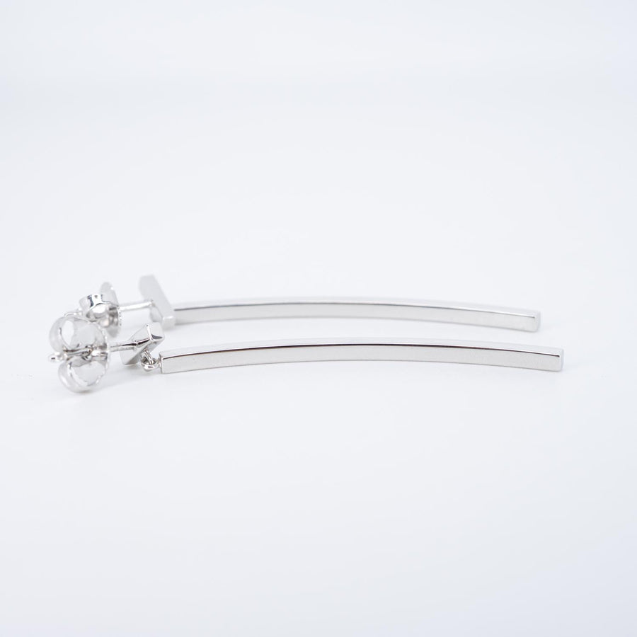 ต่างหู Tiffany & Co. Tiffany T Diamond Bar Earrings 18K White Gold (Used) #vrtieimt 7478