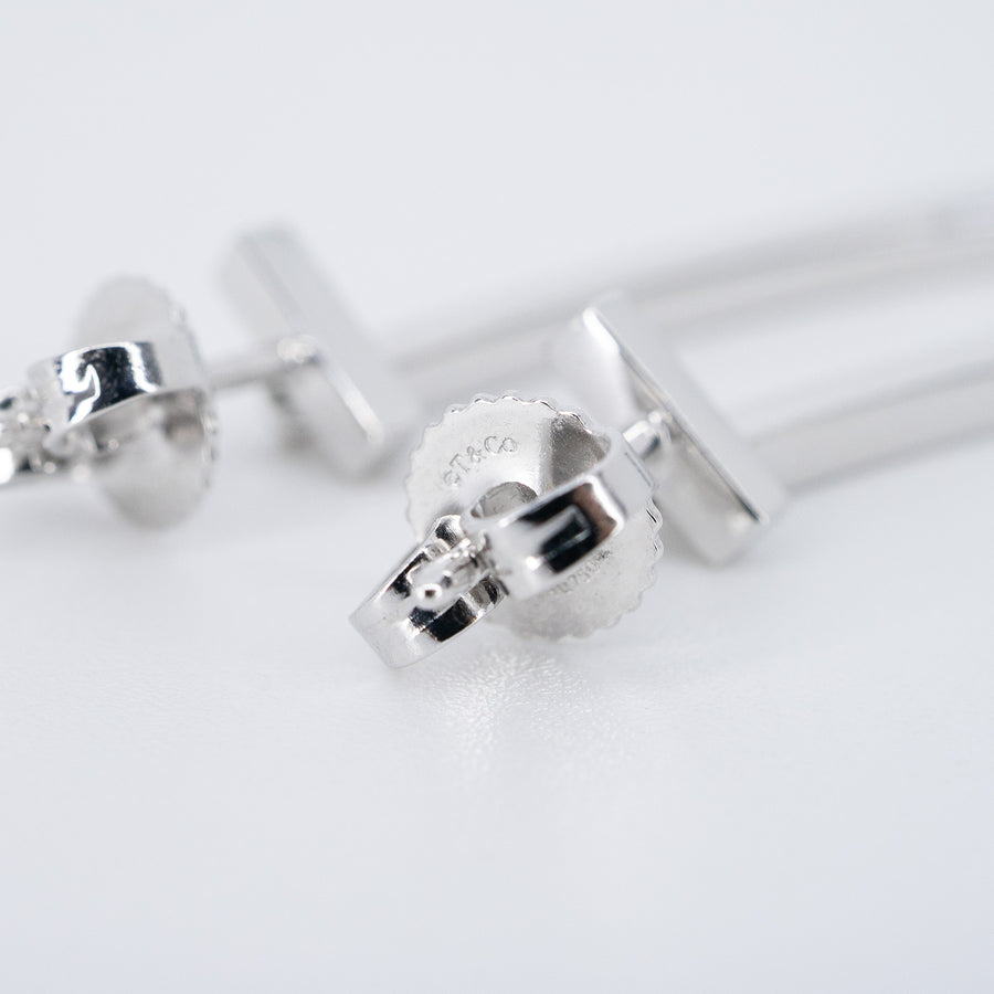ต่างหู Tiffany & Co. Tiffany T Diamond Bar Earrings 18K White Gold (Used) #vrtieimt 7478