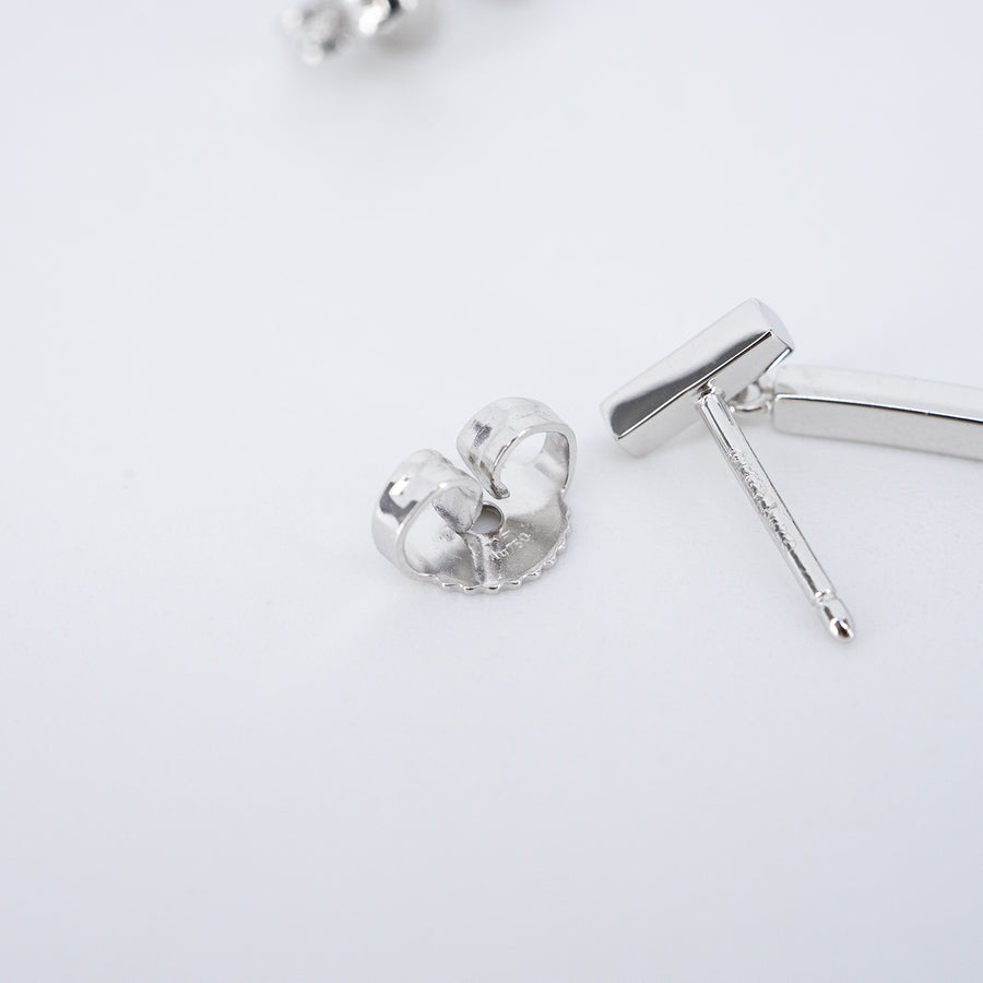 ต่างหู Tiffany & Co. Tiffany T Diamond Bar Earrings 18K White Gold (Used) #vrtieimt 7478