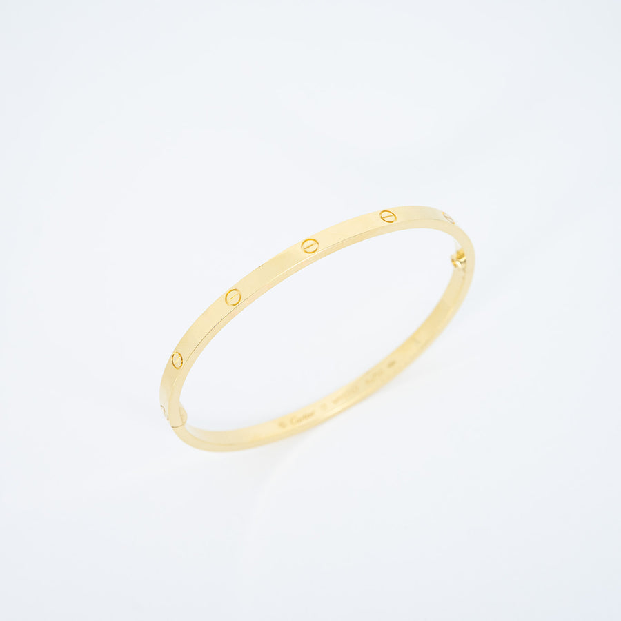 กำไลข้อมือ Cartier Love Bracelet, Small Model 18K Yellow Gold Size 17# (Used) #vrcab 7471