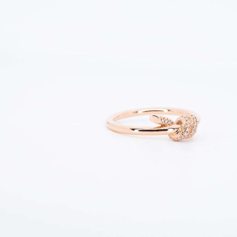 แหวน Tiffany & Co. Tiffany Knot Ring with Diamonds 18K Rose Gold Size 52# (Used) #vrti 0980
