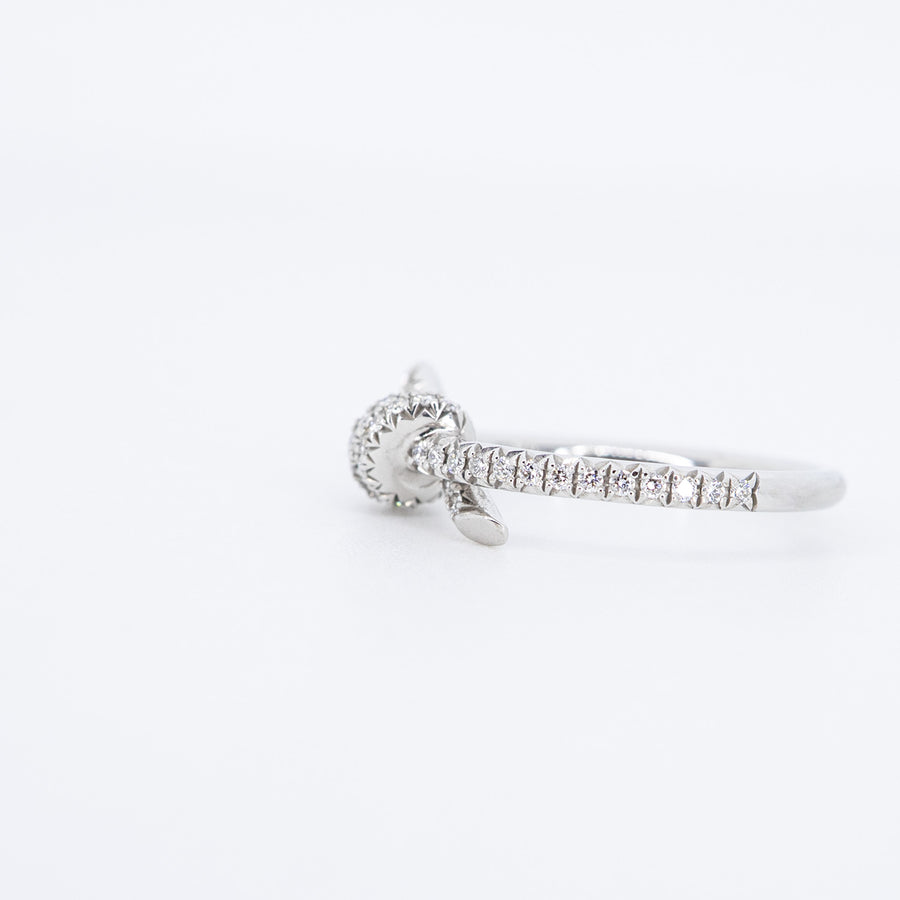 แหวน Tiffany & Co. Tiffany Knot Ring with Diamonds 0.19ct. 18K White Gold Size 49# (Used) #vrtirimtHIT 7482