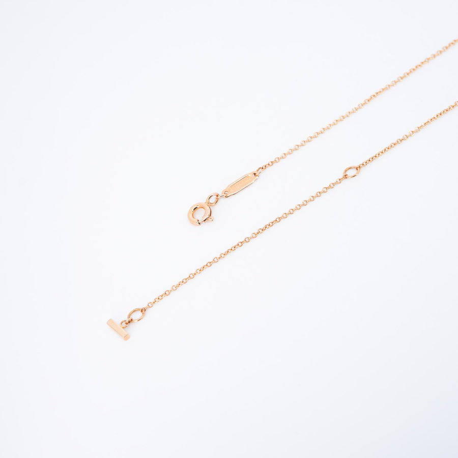 สร้อยและจี้ Tiffany & Co. Tiffany T Smile Pendant, Large 18K Rose Gold Size 40-45cm.# (Used) #vrtinlimt 7468