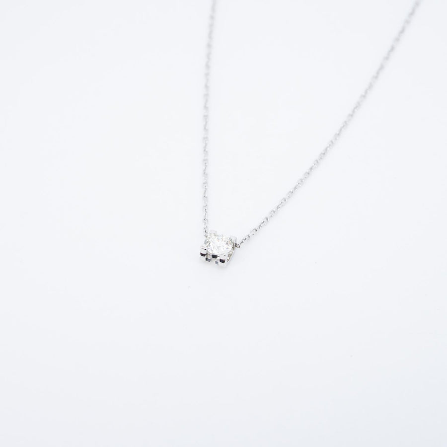 สร้อยและจี้ Cartier C de Cartier necklace with diamond 0.34ct H VVS2 White Gold Size 37.5 cm.# (Used) #vrca 0976