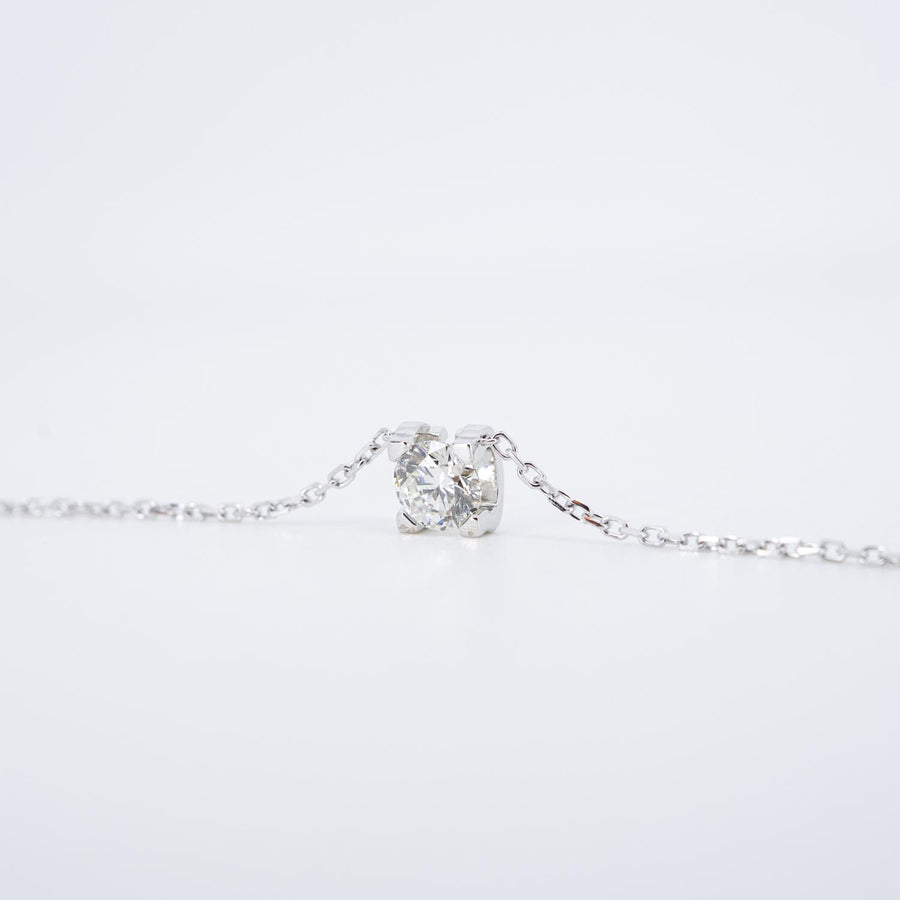 สร้อยและจี้ Cartier C de Cartier necklace with diamond 0.34ct H VVS2 White Gold Size 37.5 cm.# (Used) #vrca 0976