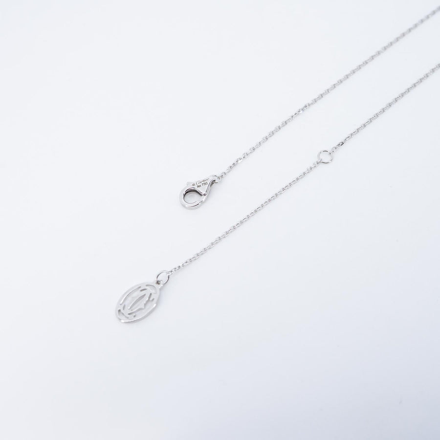 สร้อยและจี้ Cartier C de Cartier necklace with diamond 0.34ct H VVS2 White Gold Size 37.5 cm.# (Used) #vrca 0976