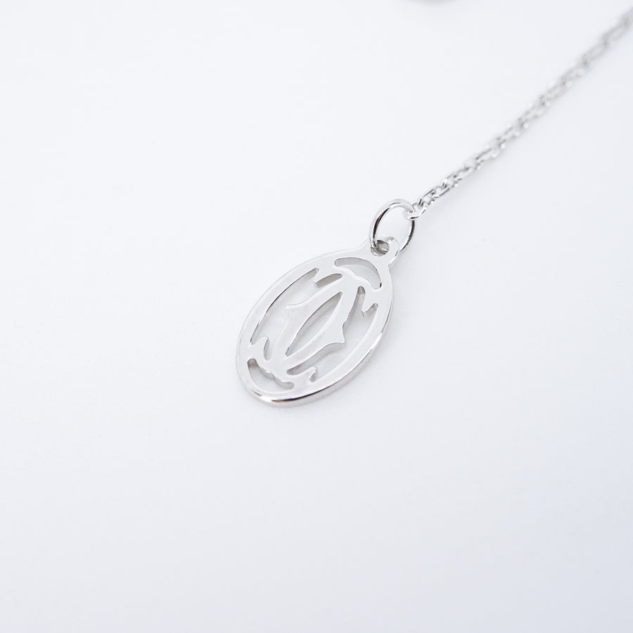 สร้อยและจี้ Cartier C de Cartier necklace with diamond 0.34ct H VVS2 White Gold Size 37.5 cm.# (Used) #vrca 0976