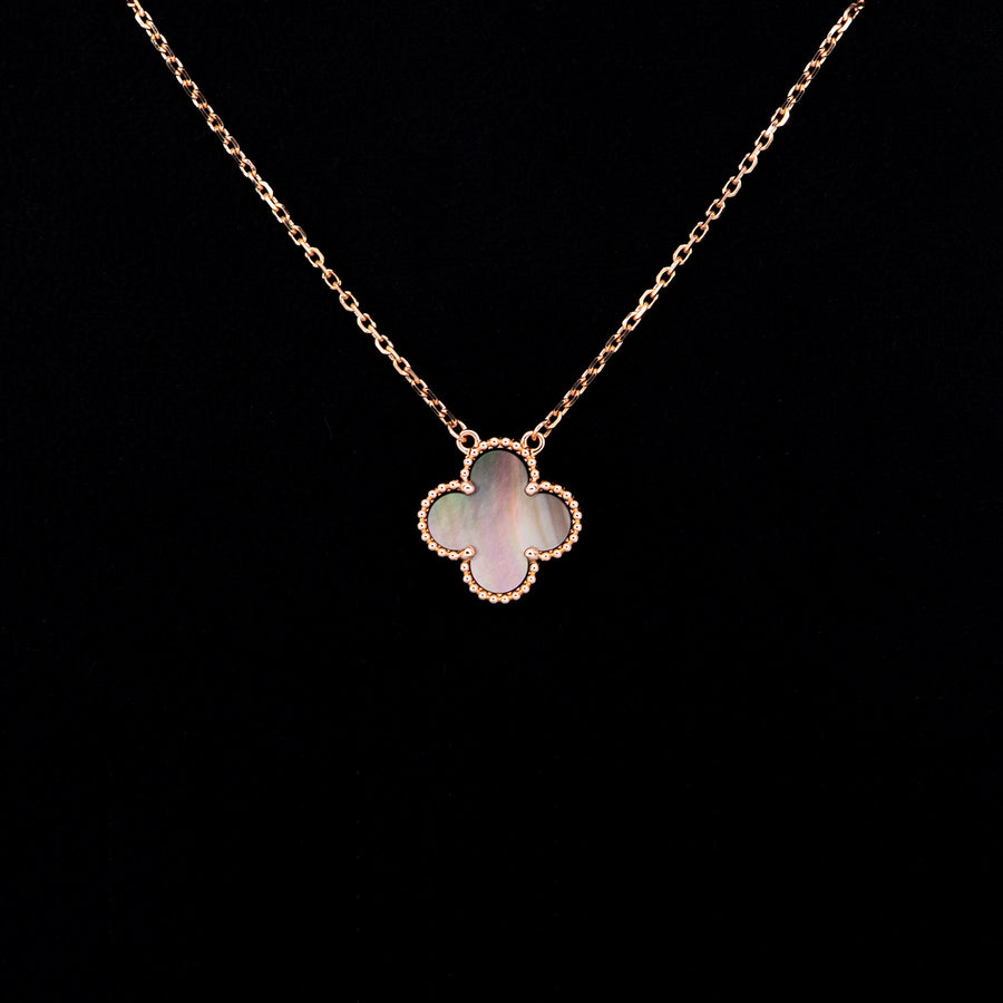สร้อยและจี้ Van Cleef & Arpels Vintage Alhambra pendant, Mother-of-pearl 18K Rose Gold Size 36-40cm.# (Used) #vrvanl 7465
