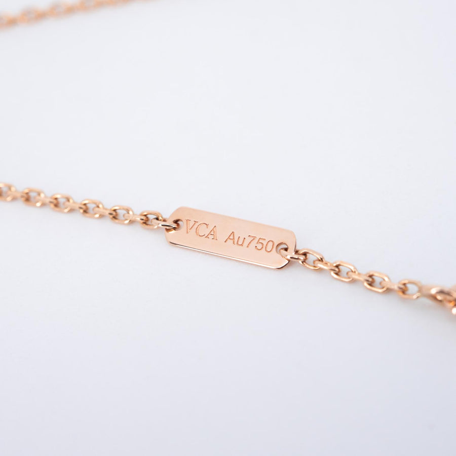 สร้อยและจี้ Van Cleef & Arpels Vintage Alhambra pendant, Mother-of-pearl 18K Rose Gold Size 36-40cm.# (Used) #vrvanl 7465