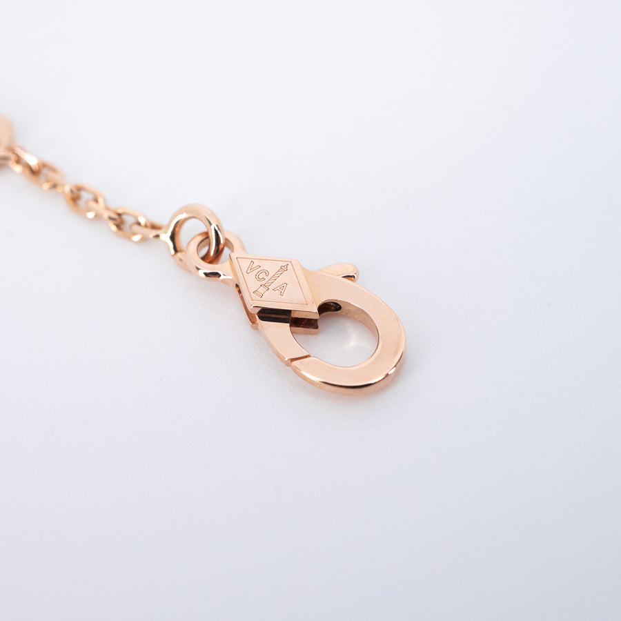 สร้อยและจี้ Van Cleef & Arpels Vintage Alhambra pendant, Mother-of-pearl 18K Rose Gold Size 36-40cm.# (Used) #vrvanl 7465