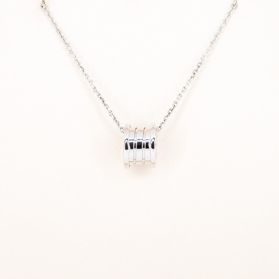 สร้อยและจี้ Bvlgari B.zero1 necklace and pendant 18K White Gold Size 48cm.# (Used) #vrbvnlimt 7464