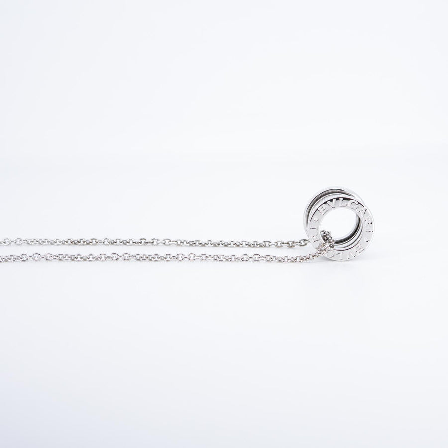 สร้อยและจี้ Bvlgari B.zero1 necklace and pendant 18K White Gold Size 48cm.# (Used) #vrbvnlimt 7464